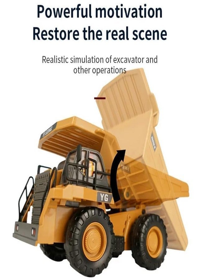 RABJET Remote Control Dump Truck Toy for Kids, RC Construction Toys Vehicle with Metal Bed and Light/Music, Ideas for Boys Age 6 7 8 9 10-15 Year Old and up - Image 5